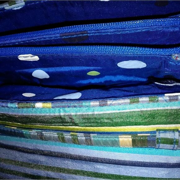 ⬇️⬇️⬇️Vera Bradley Blue Striped Clutch - Picture 3 of 7